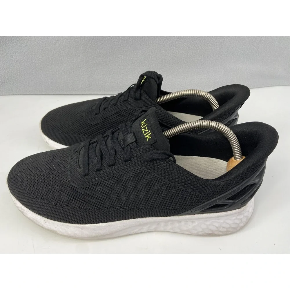 Kizik Shoes Mens 9.5 Black Athens Knit Hands Free Slip On Sneakers Comfort‎ Walk
